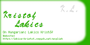 kristof lakics business card
